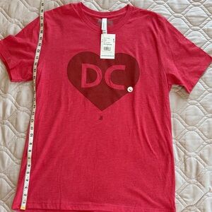 Bella Canvas Red Kids Short Sleeve Tee with Heart DC Graphic